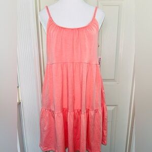 Coral Sleeveless Kids Dress
